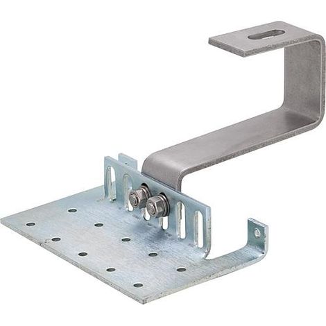 Plaque de base avec tringle de support et vis à tète bombée M 8 x 20 mm pour kit de montage sur toit standard (1/2)