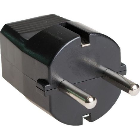 Fiche Schuko Solera Noire Connecteur Schuko Robuste 16a, Terre Latérale. - Solera
