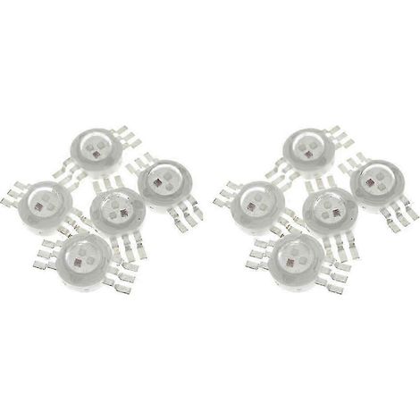 Lot de 10 LED RGB 3x3W - Ampoules basse consommation 6 broches 45 mil 3W haute puissance (1/5)