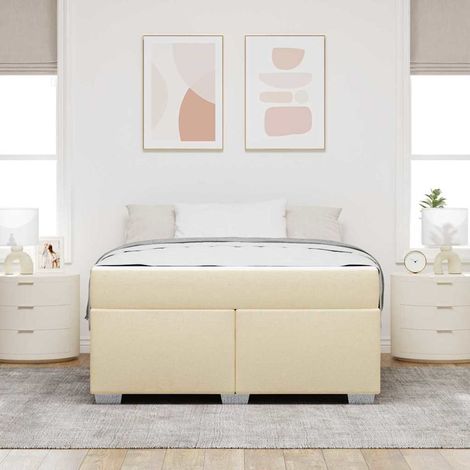 Estructura de cama Crema 160 x 200 cm tela vidaXL (1/5)