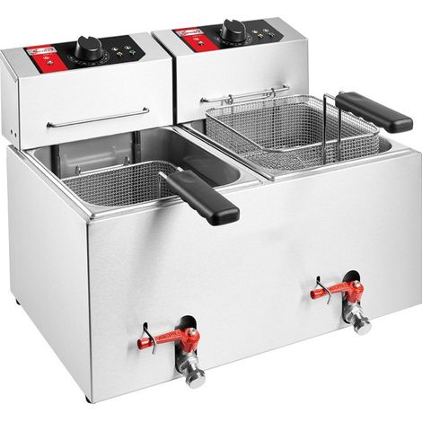 Friteuse de Table Electrique - 2 Cuves - Alimentation 400V - Sofraca