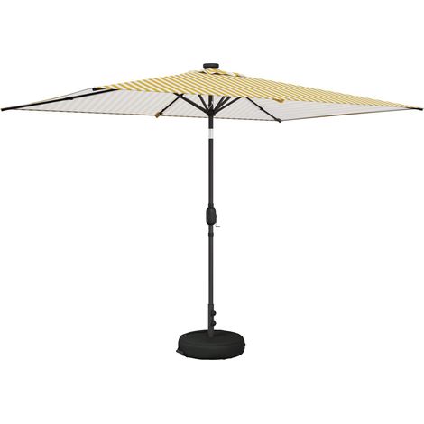 Parasol de jardín con luces LED y base 200 x 300 cm Poliéster vidaXL (1/5)