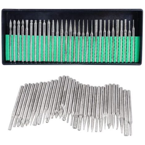 Pair Set de 30 Fraises Diamantées 3mm - Fraises Rotatives à Diamant pour Meulage, Gravure et Polissage sur Métal et Verre (1/5)