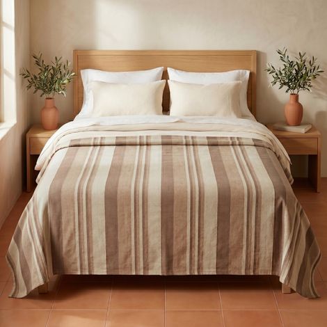 TELO ARREDO COPRITUTTO GRAN FOULARD COPRILETTO COPRIDIVANO KIARA BEIGE 1 PIAZZA
