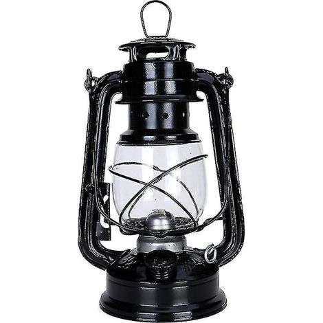 Lampe à pétrole rétro classique de 25 cm, à intensité variable, noire (1/5)