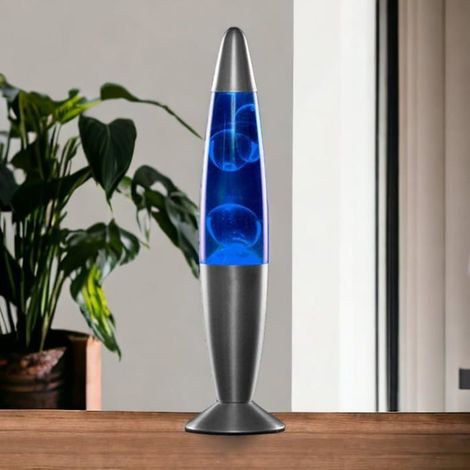 Lampe à Lave - CELLUSTOP - Magma - Bleu - Métal et Verre - 34x9 cm (1/4)