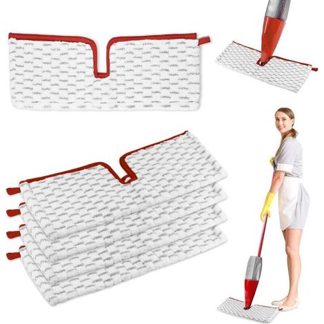 Kit de recambios de microfibra de 5 piezas para fregona pulverizadora Vileda – Doble cara para una limpieza eficaz – Apto para todo tipo de suelos (1/5)