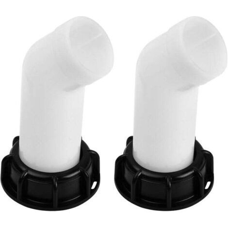 2-teiliges Ablaufventil mit Überwurfmutter für IBC-Wassertank, Ventil-Verlängerungsschlauchadapter, XU, Wasseradapter, für IBC-Wasserhahn, 60 mm (Weiß) (1/4)