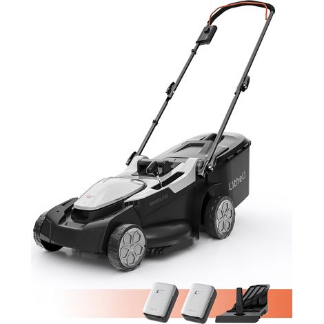 Cordless Lawnmower 43 cm Cutting – Brushless Motor, 2 x 20 V Batteries 4.0Ah, Adjustable Height 25-75 mm, 40 L Basin, for Lawns up to 500 m² (Garden (1/5)
