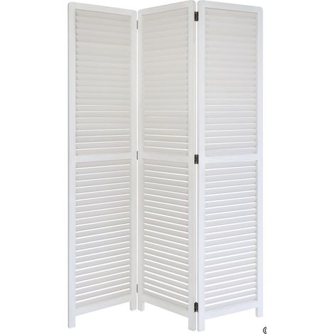 Paravento in legno bianco a 3 ante 120x170 cm PAR06020