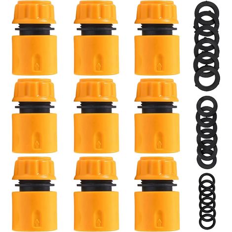 9 pièces Embout tuyau arrosage 13mm (1/2") et 15mm (5/8") - Raccord Rapide pour Le début du Tuyau, Raccord de Tuyau de Jardin, Accessoires pour Relier Le Tuyau de Jardin (1/5)