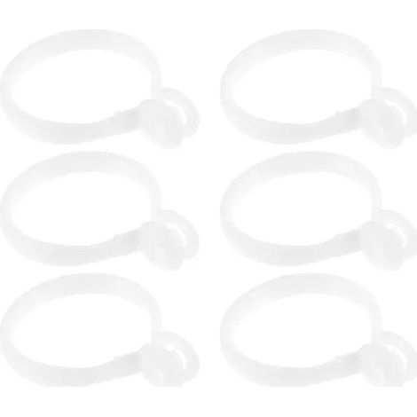 Rideaux et supports de rideauxAnneaux de rideaux en plastique blanc, lot de 30, 5 x 4 x 1 cm (1/5)