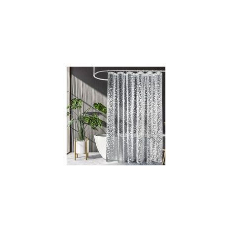 Rideau de Douche Anti-Moisissure à Séchage Rapide - Imperméable pour Baignoire, Espace Confortable, Motif de Galets, 180 x 200cm (1/5)
