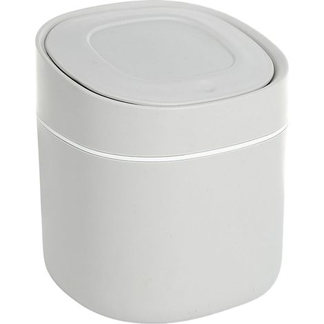 Papelera de oficina - Papelera de oficina con tapa a presión - Caja de almacenamiento que ahorra espacio - Papelera para baño, dormitorio, habitación de estudiante (1/5)