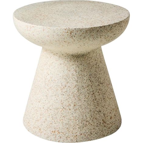 Table basse blanche en résine effet graniliaire design bouchon In & Out