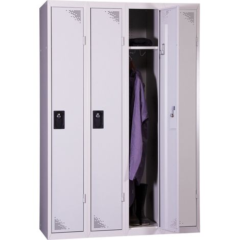 PROVOST - Vestiaire industriel monobloc 4 colonnes gris métal - Provost