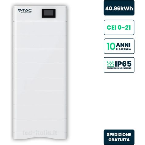 Kit V-TAC 8 Módulos de Almacenamiento de Alta Tensión 40,96 kWh LFP 100 Ah 409,6 V IP65