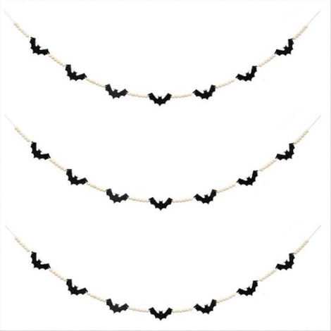 Guirlande de perles chauve-souris en bois pour Halloween - Décoration d'Halloween (1/5)