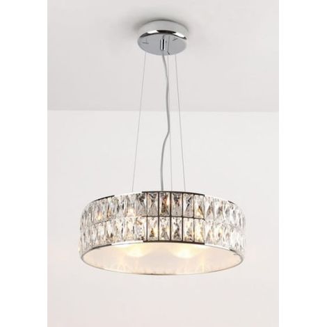Sospensione Diamante Maxlight cromo cristallo tonda Ø38 5xG9