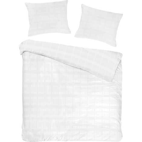 Baumwollbettwäsche 180x200 Satin Marsela Premium - Makosatin weiß (1/5)