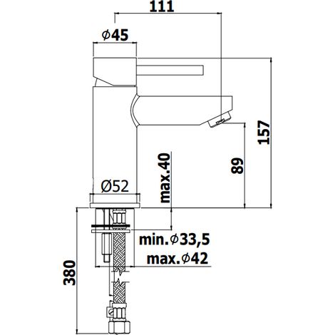 Paffoni Waschtischarmatur Serie Stick SK071HCR-EWS  Verchromt - Messing