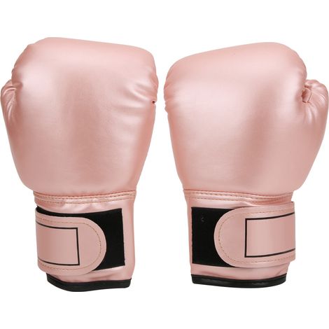 Gants de Boxe Enfant en Cuir PU Respirant - Équipement d'Entraînement Sanda et Sac de Frappe Rose (1/5)