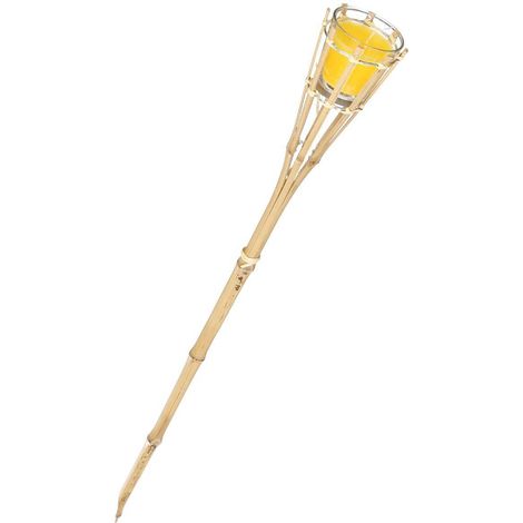 Torche en bambou avec bougie anti-moustiques, citronnelle (1/2)