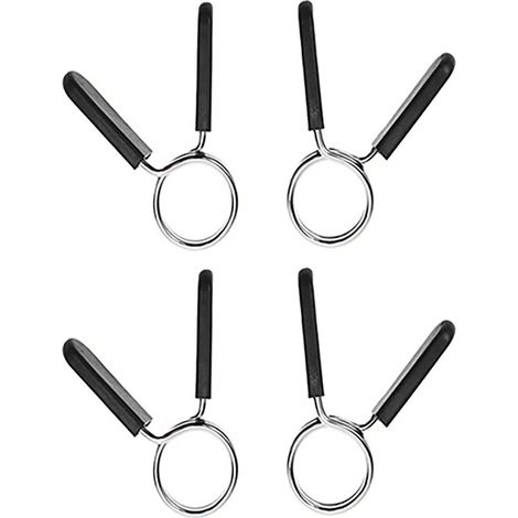 Lot de 4 pinces à ressort pour haltères, fil diamètre 3,2 mm, 2 spires, colliers de serrage pour haltérophilie, diamètre 25 mm (1/5)
