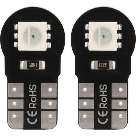 Éclairage intérieur et extérieur universel à LED RGB pour voiture, remplacement T10 W5W, couverture complète à 360°. Ambiance accueillante à l'ouverture des portes. (1/5)