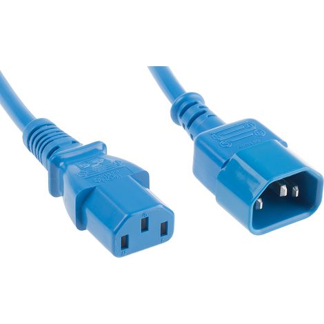 Câble d'alimentation, Bleu, Connecteur C13, IEC vers C14, CEI, 1.5m ( Prix pour 1 )