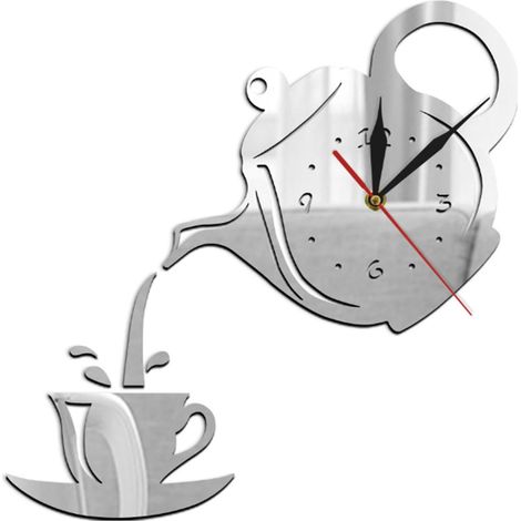CCYKXADIY Horloge Murale Digitale, Horloge Murale Design Moderne, Horloges Murales 3D (Argent349) (1/5)