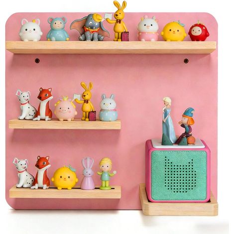 Étagère magnétique pour et 27 s, HxLxP: 29x39x15 cm, Support Mural pour Figurines, Rose (1/5)