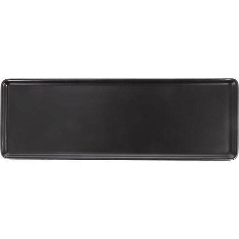 Plateau Rectangulaire en Céramique Noir Grand Format Porte-Bijoux et Organiseur pour Salle de Bain pour Cosmétiques et Accessoires de Toilette Facile à Nettoyer Résistant aux'-'-