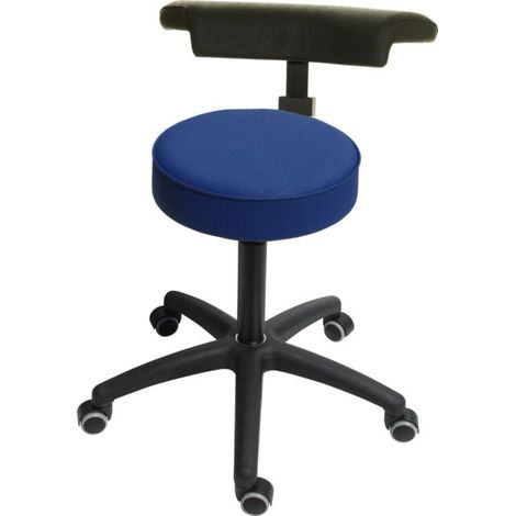 STIER Tabouret pivotant Ø 360 mm atollblau, dossier et accoudoirs réglables en hauteur à 360° (1/3)