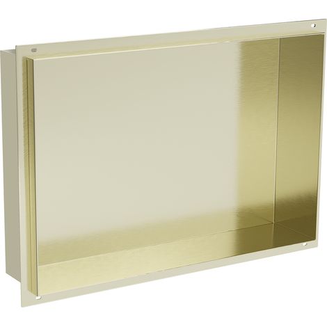 Mexen X-Wall-NR mensola da incasso senza flangia 45 x 30 cm, oro spazzolato - 1951453010 (1/5)