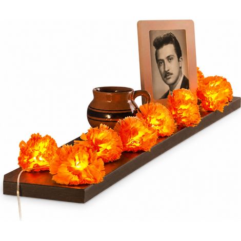 Guirlande Lumineuse LED Fleurs 30 Lumières Blanc Chaud, à Piles, Étanche avec Télécommande, Décoration Halloween et Commémorative (1/5)
