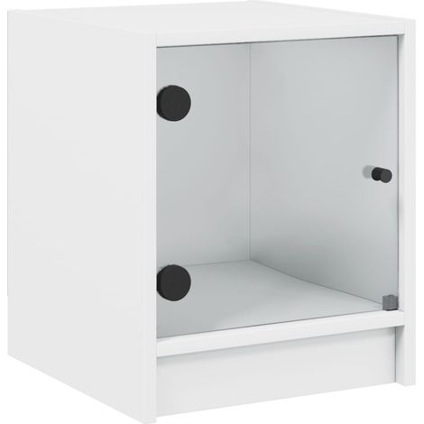 Maison Exclusive - Nachttisch mit Glastür Weiß 35x37x42 cm