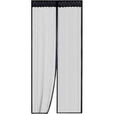 Magnetisches Türgitter 90 x 210 cm, automatisch schließend, Insektenschutzgitter für Fliegen und Mücken, schwarz (1/4)