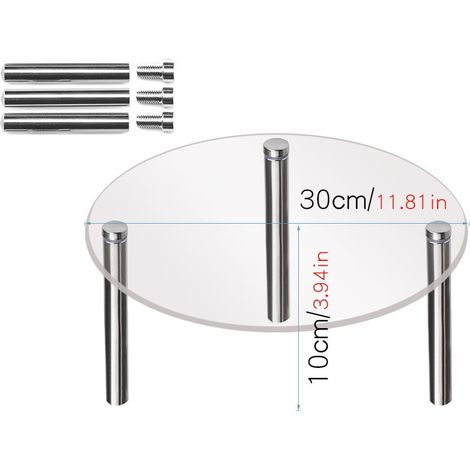 Support À Gâteaux En Acrylique Transparent - Tour À Étages Circulaire Avec Pieds Métalliques - Pour Buffet De Fête Ou Pâtisserie - 1 Pièce (1/2)