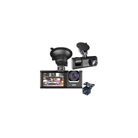 3 Camera Lens Car Dvr 3-channel Dash Cam Hd 1080p Front And Rear Inside Dashcam Video Recorder Nigh (1/4)