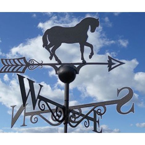 Horse Weathervane - Solid Steel - W61 x H88 cm - Black