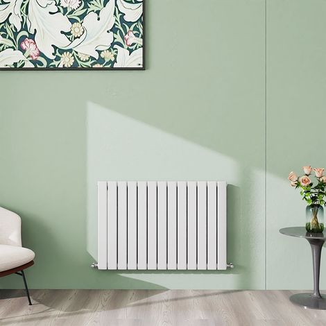 AICA 600x884mm Grey White Horizontal Designer Radiator Single Flat Panel Heating UK