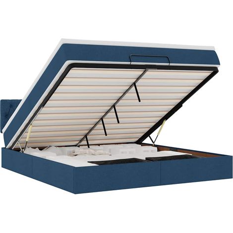 Maison Exclusive - Ottoman-Bett mit Matratze Blau 160x200 cm Stof