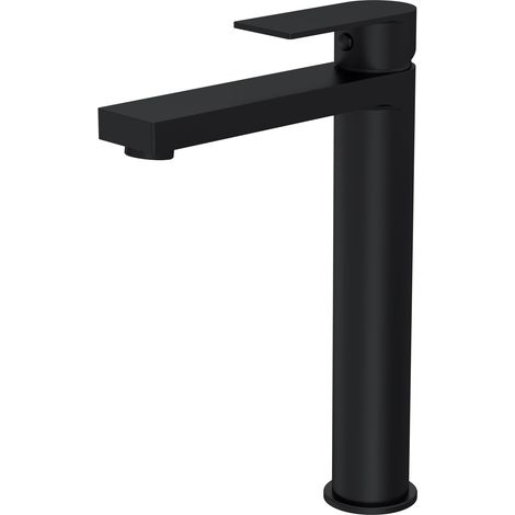 Ranton Contemporary Tall Mono Basin Mixer Tap - Matt Black (1/5)