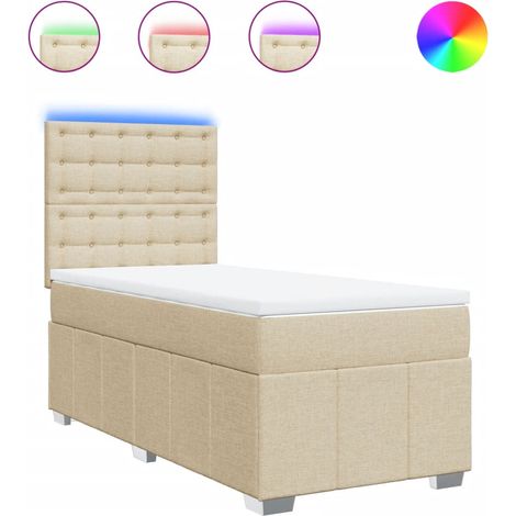 Maison Exclusive - Boxspringbett mit Matratze Creme 90x190 cm Sto
