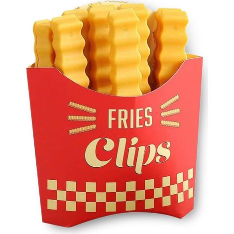 Confezione da 12 clip magnetiche per patatine fritte con simpatico design da frigorifero, forma magnetica curva, clip in plastica sigillata per patatine fritte