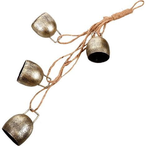 Handgefertigte Small Metallglocke mit Leinenband Vintage (1/5)