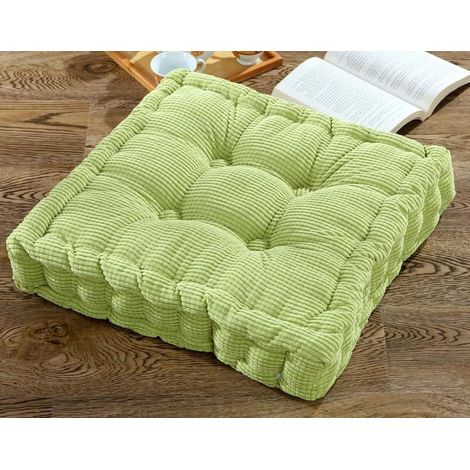 Tapis de sol de méditation 4040cm 1 pièce velours de maïs vert coussin de siège carré salon balcon tatami tapis de yoga (1/5)