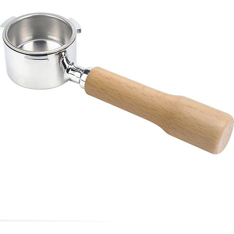 Porte-filtre sans fond 51mm pour café avec panier-filtre et manche en bois, compatible Delonghi EC680 type 3