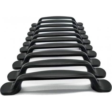 (20 Stück, schwarz) Griffe mit einem Achsabstand von 96 mm, passend für Schränke, Garderoben, Schubladen und Schuhschränke